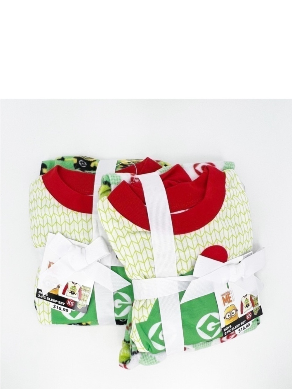 Despicable Me Christmas Pajamas 2 Sets Size XS 4/5 Red Green Minions New NWT